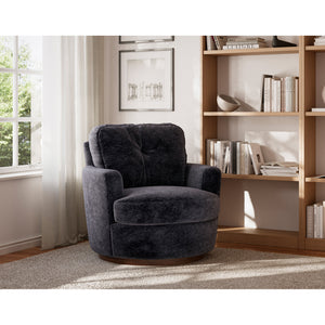 A room setting featuring Brodi Charcoal Swivel Accent Chair