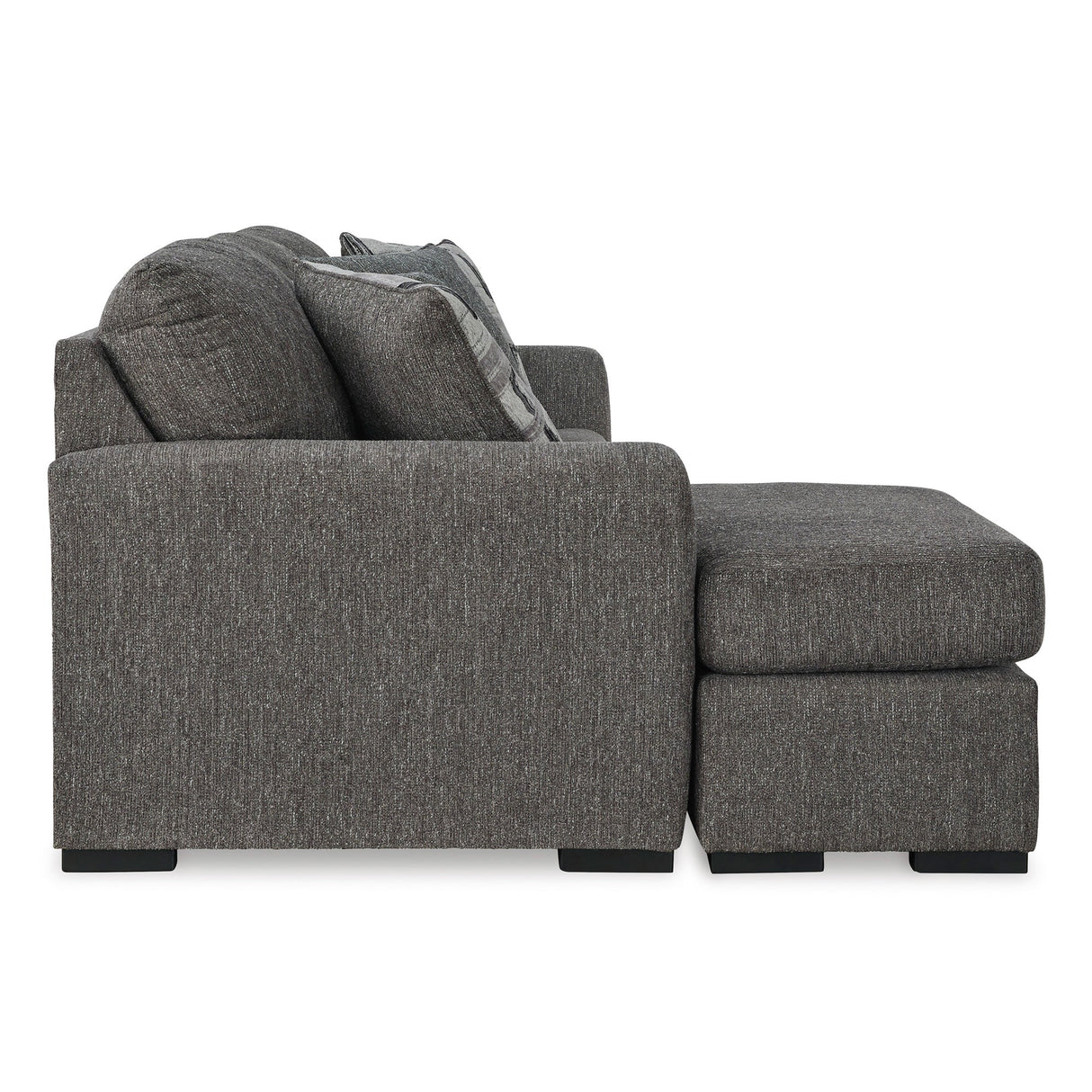 Side view of Gardiner Pewter Sofa Chaise
