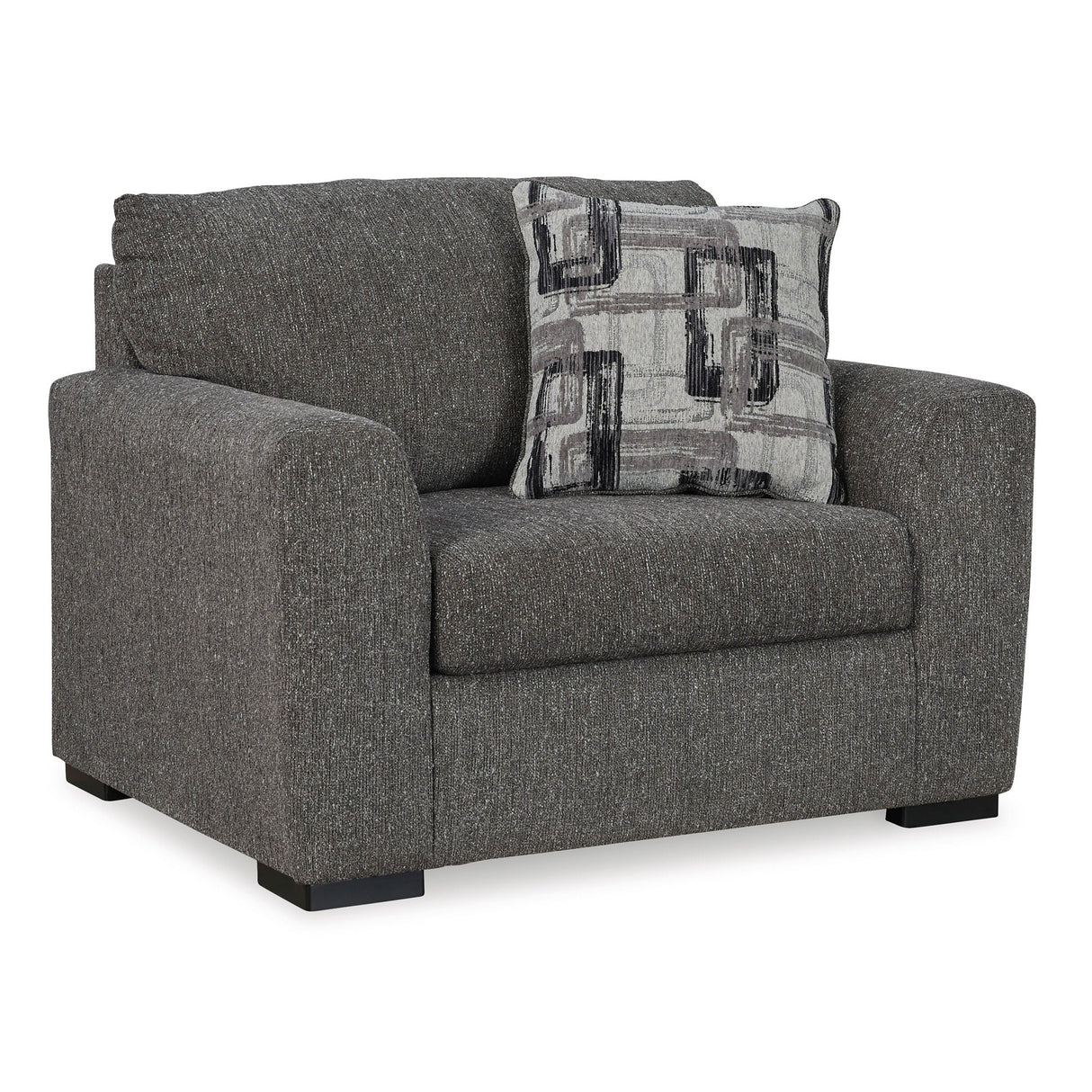Front right view of Gardiner Pewter Oversized Chair