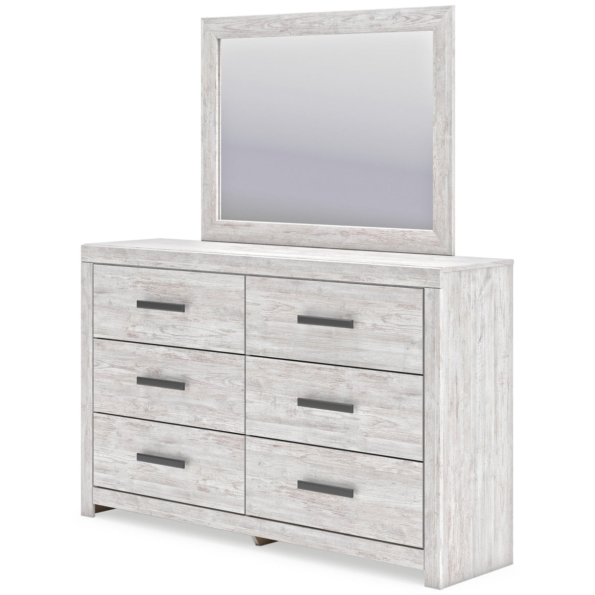 Front right view of Cayboni White Mirror