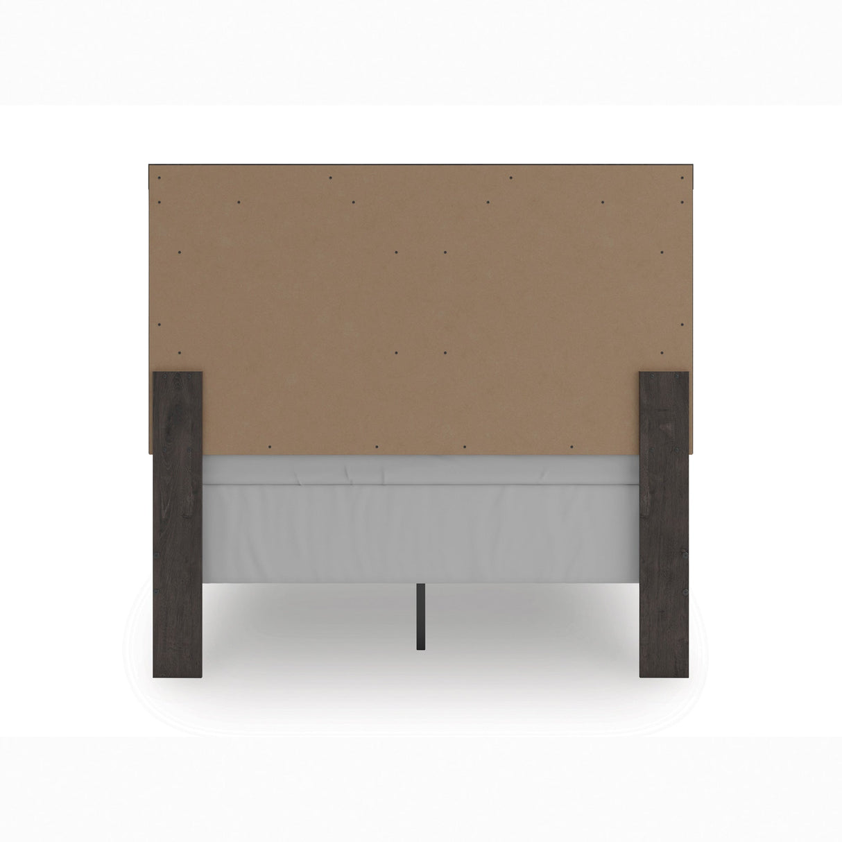 Back view of Prendonea Charcoal Full Panel Bed