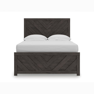 Prendonea Charcoal Full Panel Bed QK1098717