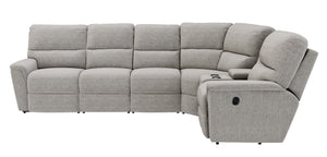 Front right view of Ava Oyster 5 Piece Sectional with 2 Tri-Power Ends and 1 Tri-Power Armless
