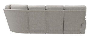 Back view of Ava Oyster 5 Piece Sectional with 2 Tri-Power Ends and 1 Tri-Power Armless