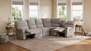 Room setting 2 featuring Ava Oyster 5 Piece Sectional with 2 Tri-Power Ends and 1 Tri-Power Armless