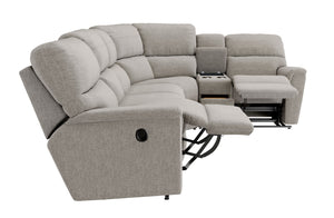 Ava Oyster 5 Piece Sectional with 2 Tri-Power Ends and 1 Tri-Power Armless