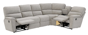 Open view of Ava Oyster 5 Piece Sectional with 2 Tri-Power Ends and 1 Tri-Power Armless