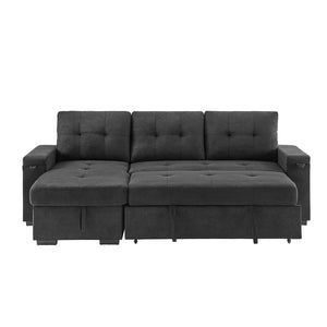 Toby Black Sleeper Chaise Sofa QK1099343