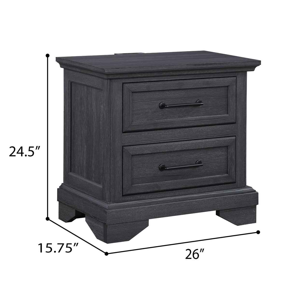 Faye 2 Drawer Nightstand