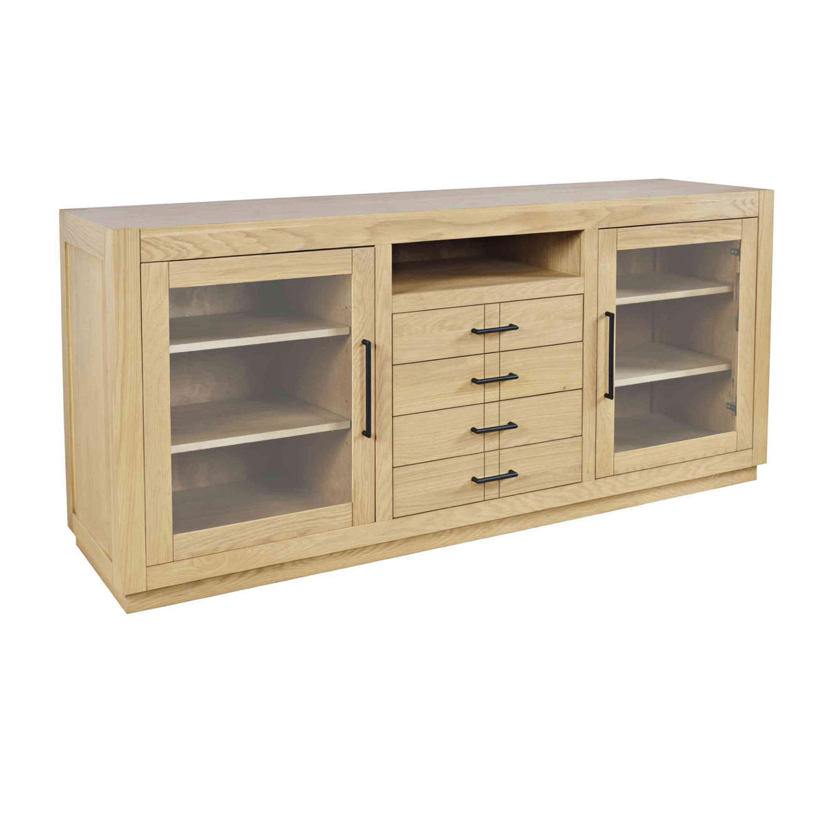 Front right view of Auburn Hills Light Oak 70 Inch Console