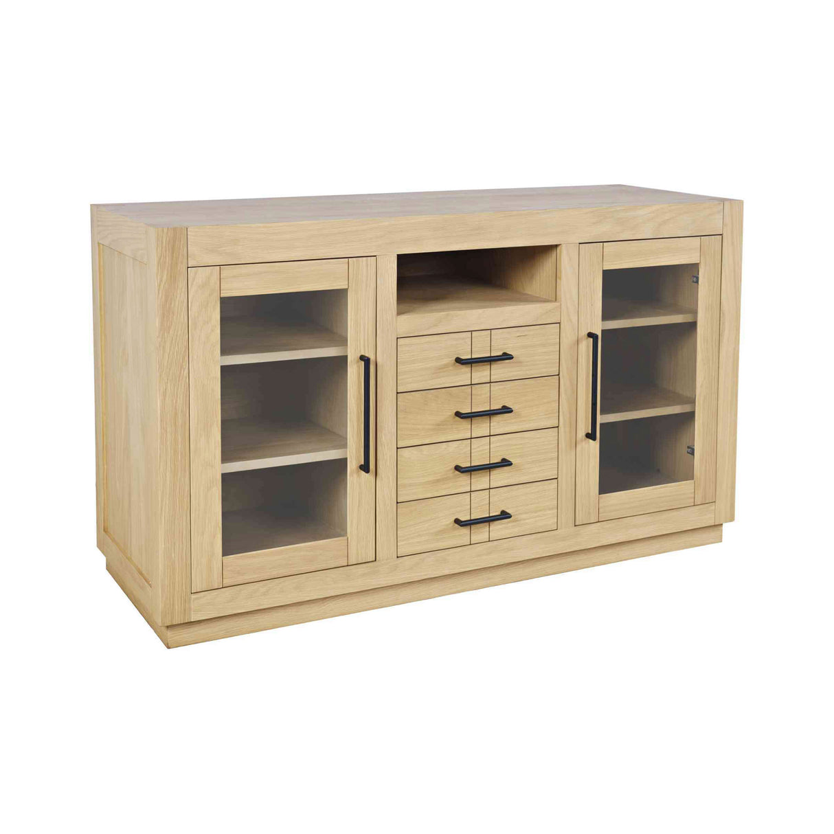 Front right view of Auburn Hills Light Oak 50 Inch Console