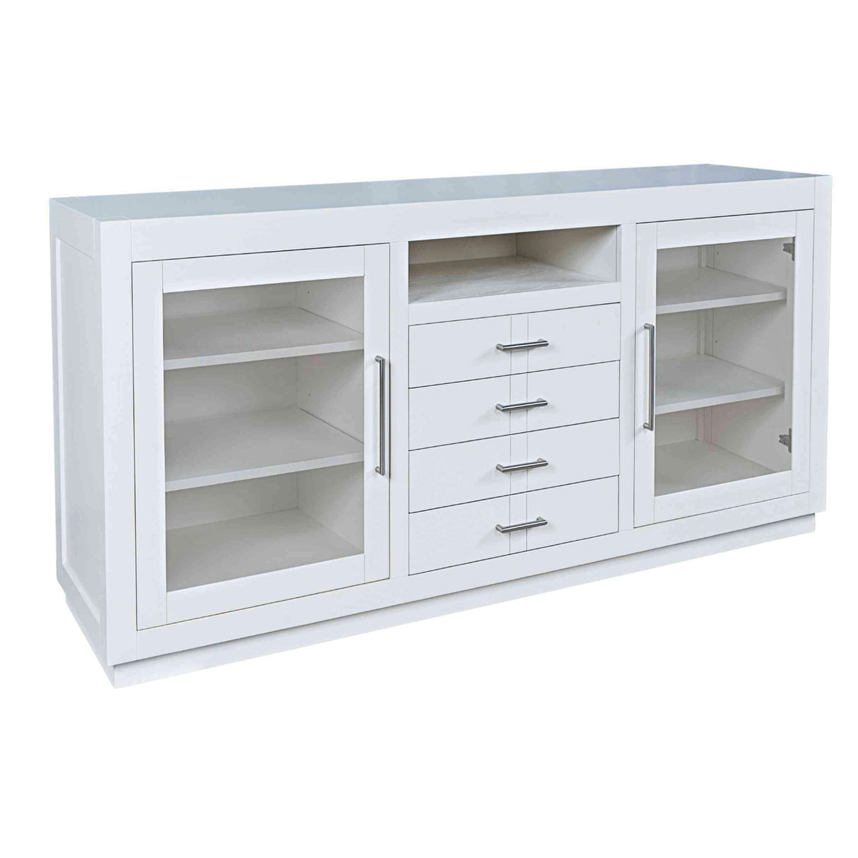 Front right view of Auburn Hills White 60 Inch Console