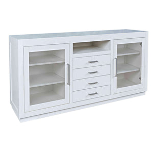 Front right view of Auburn Hills White 60 Inch Console