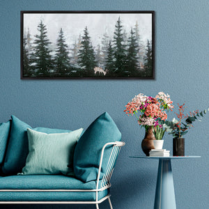 A room setting featuring Deer In Forest Wall Art
