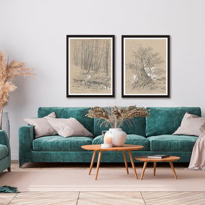 A room setting featuring Creek In Forest Wall Art