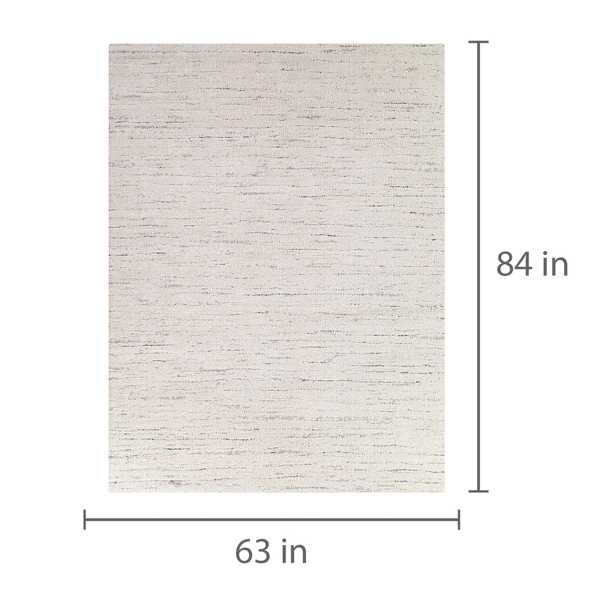 Detail image of Glynn Cream 5x8 Abstract Area Rug with overlay of product dimensions