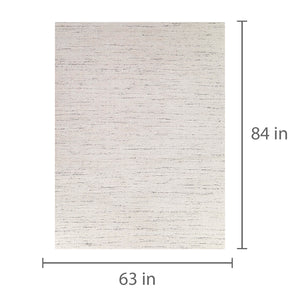 Detail image of Glynn Cream 5x8 Abstract Area Rug with overlay of product dimensions