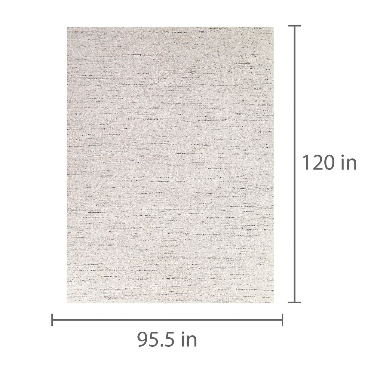 Detail image of Glynn Cream 8x10 Abstract Area Rug with overlay of product dimensions