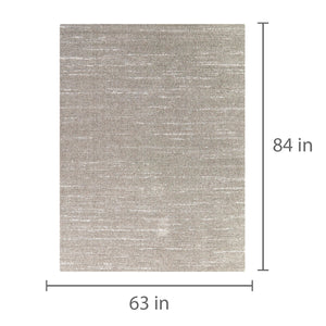 Detail image of Glynn Gray 5x8 Abstract Area Rug with overlay of product dimensions