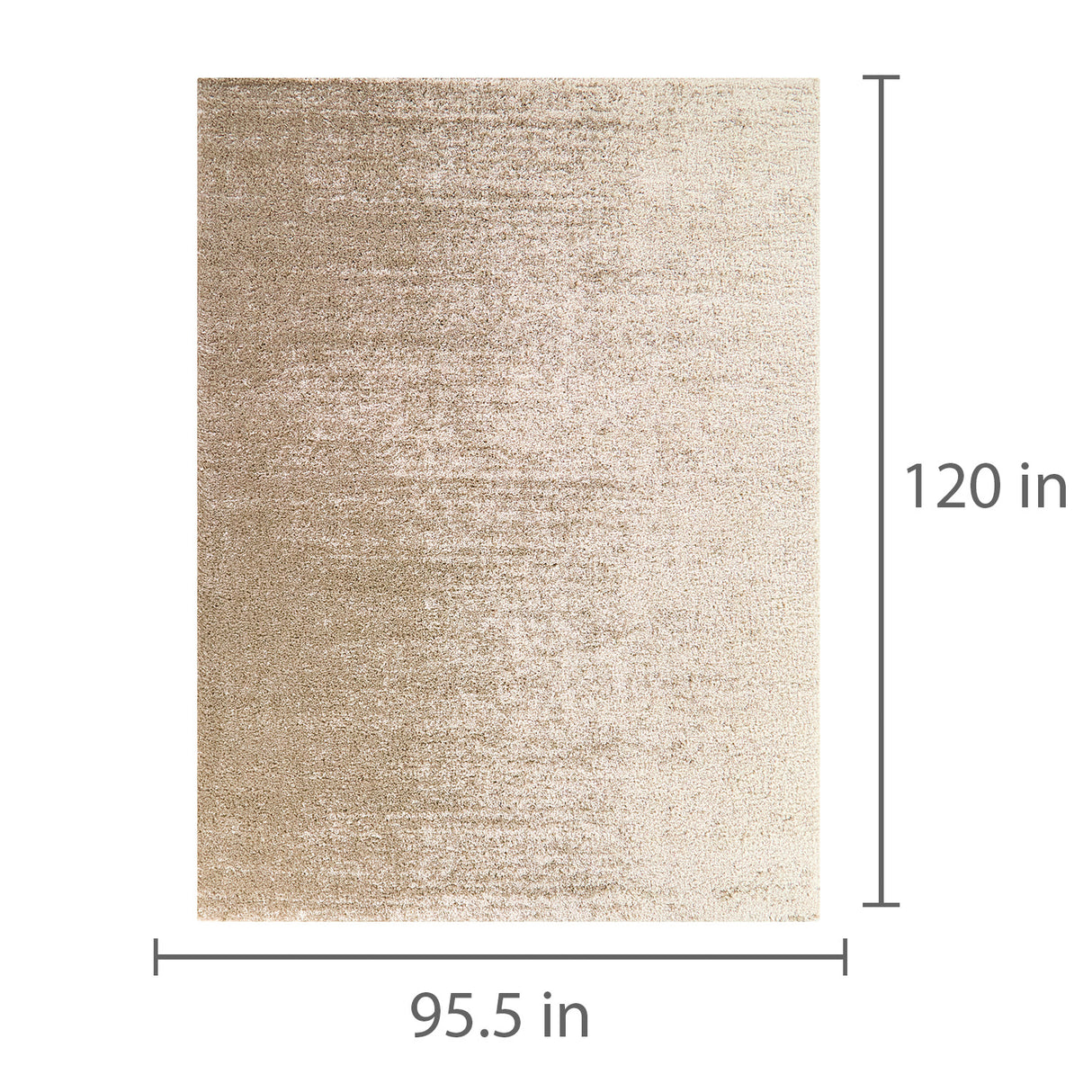Detail image of Kenoyer Cream 8x10 Modern Area Rug with overlay of product dimensions