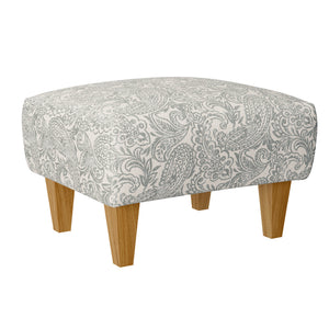 Front left view of Riley Cream Ottoman