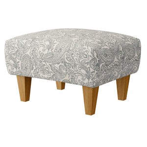 Front right view of Riley Cream Ottoman