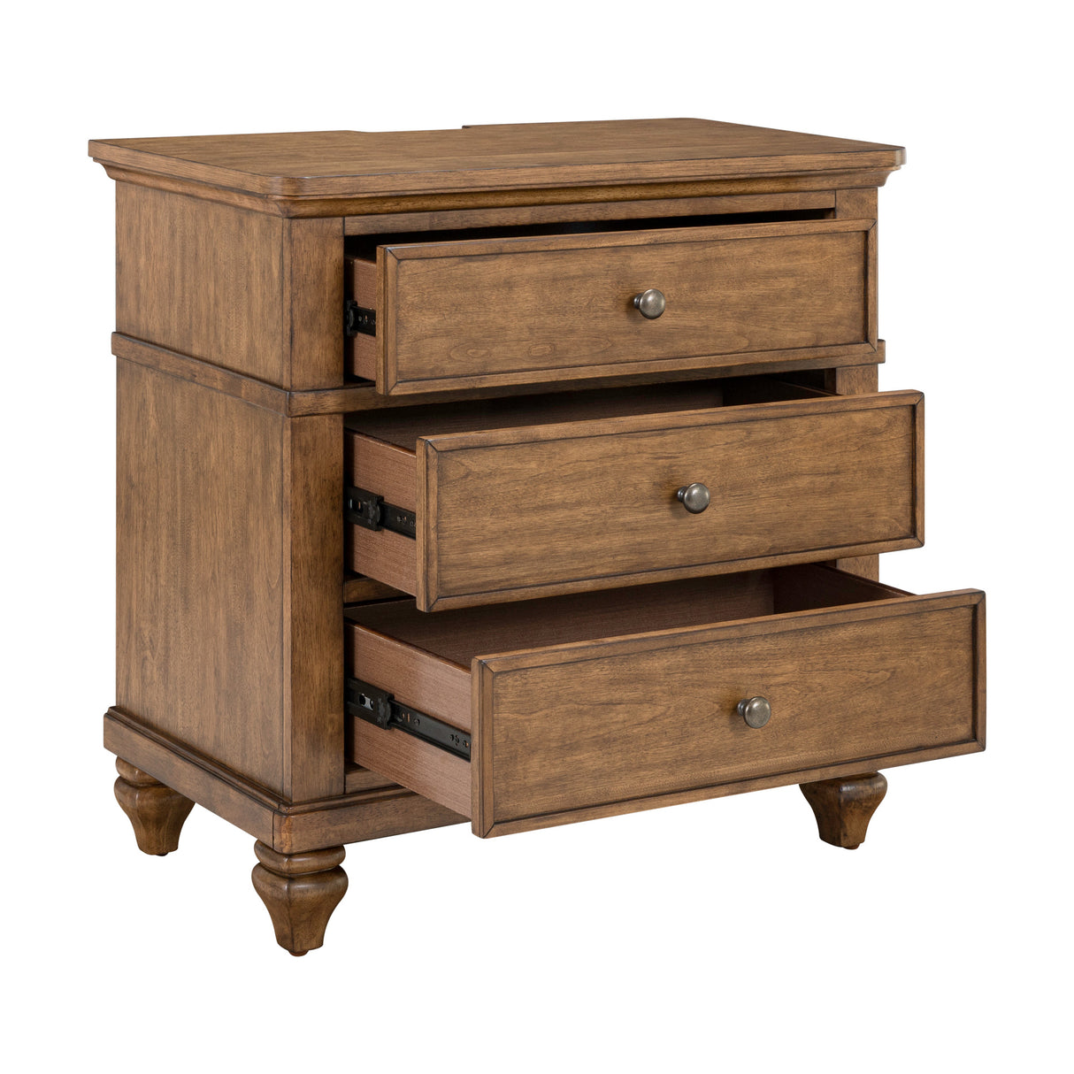 Open view of Paola Chestnut Nightstand