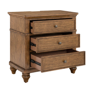 Open view of Paola Chestnut Nightstand