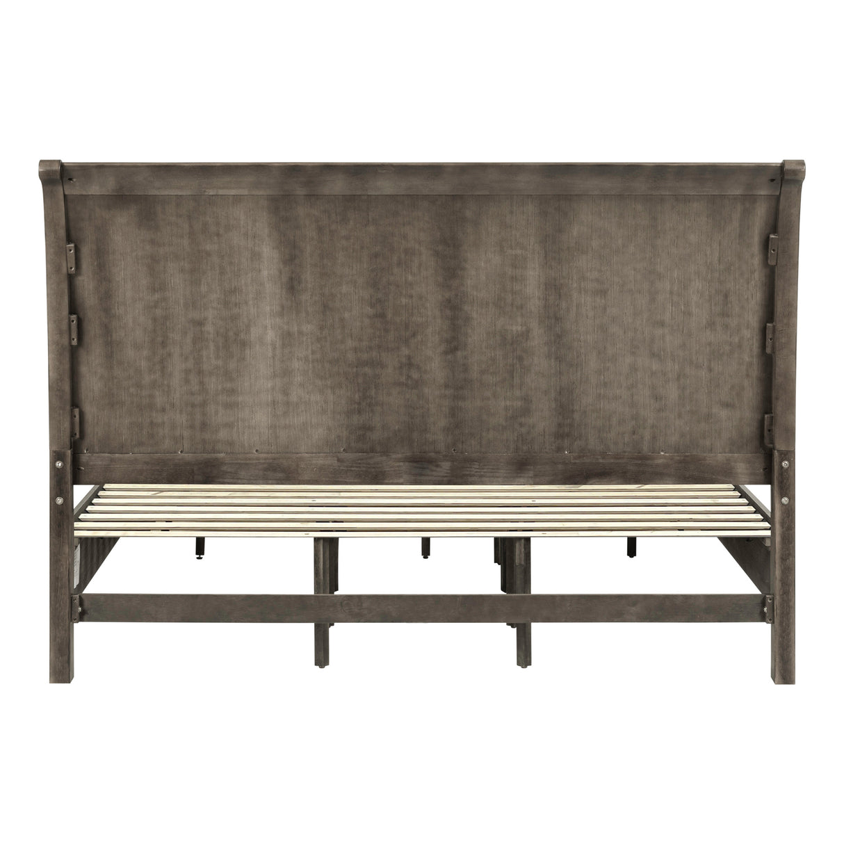 Back view of Paola Gray Queen Storage Bed