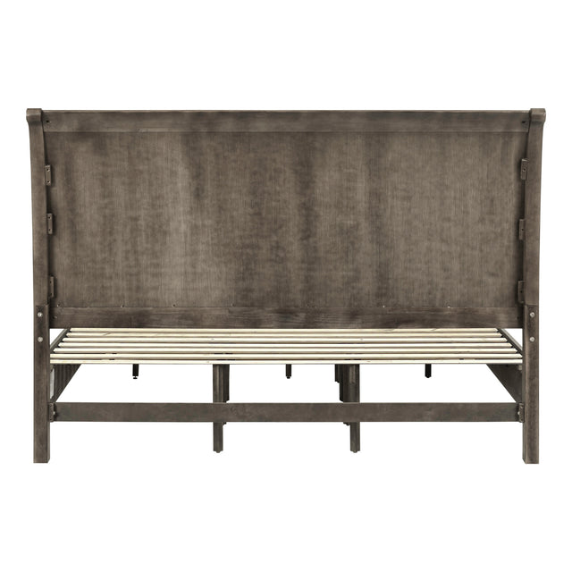 Back view of Paola Gray Queen Storage Bed