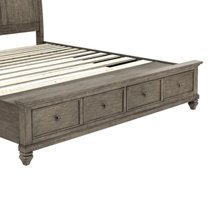 Detail view of Paola Gray Queen Storage Bed