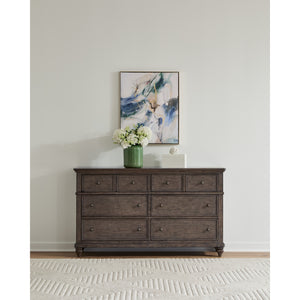 A room setting featuring Paola Gray 6 Drawer Dresser