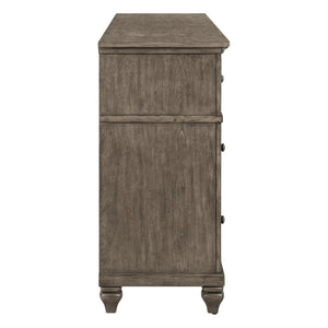 Side view of Paola Gray 6 Drawer Dresser