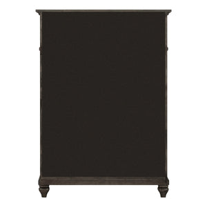Back view of Paola Gray 5 Drawer Chest