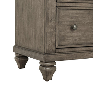 Detail view of Paola Gray 5 Drawer Chest