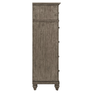 Side view of Paola Gray 5 Drawer Chest