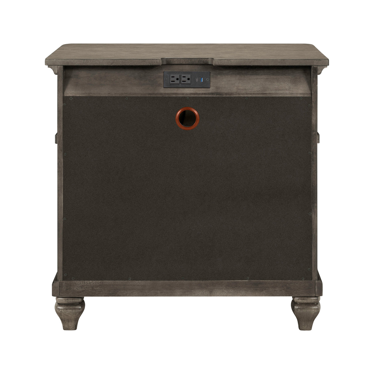 Back view of Paola Gray Nightstand