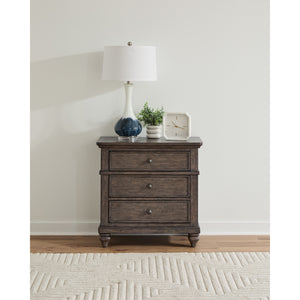 A room setting featuring Paola Gray Nightstand
