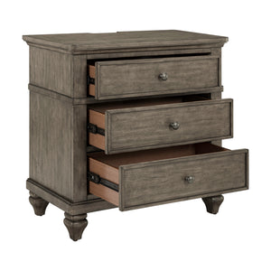 Open view of Paola Gray Nightstand