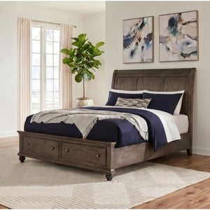 Detail view 2 of Paola Gray Queen 4 Piece Room Group