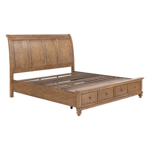 Front left view of Paola Chestnut Kg Storage Bed