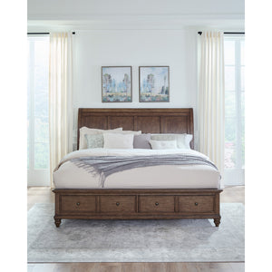 A room setting featuring Paola Chestnut Kg Storage Bed