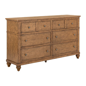 Front left view of Paola Chestnut 6 Drawer Dresser