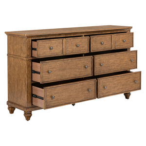 Open view of Paola Chestnut 6 Drawer Dresser