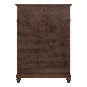 Back view of Paola Chestnut 5 Drawer Chest