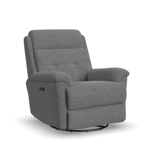 Front right view of Sophisticated Marble Swivel Power Recliner