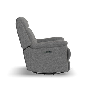 Side view of Sophisticated Marble Swivel Power Recliner