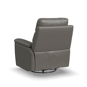 Back view of Refined Pewter Swivel Power Recliner