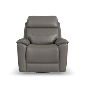 Refined Pewter Swivel Power Recliner QK1101561