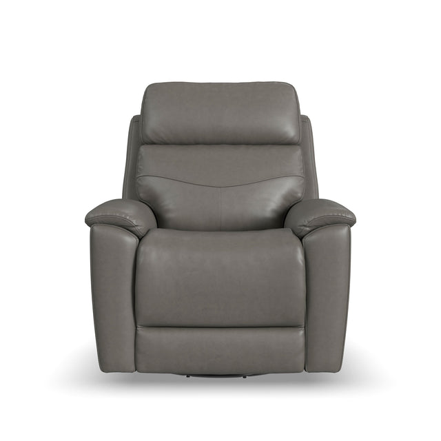 Refined Pewter Swivel Power Recliner QK1101561